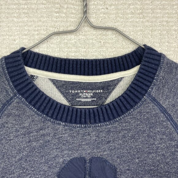 Retro Tommy Hilfiger Boys Youth XL 16-18 Navy Blue Crewneck Sweater Long sleeve - Picture 7 of 16